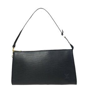 LOUIS VUITTON LV Pochette Accessoires Hand Bag Epi Leather Black
